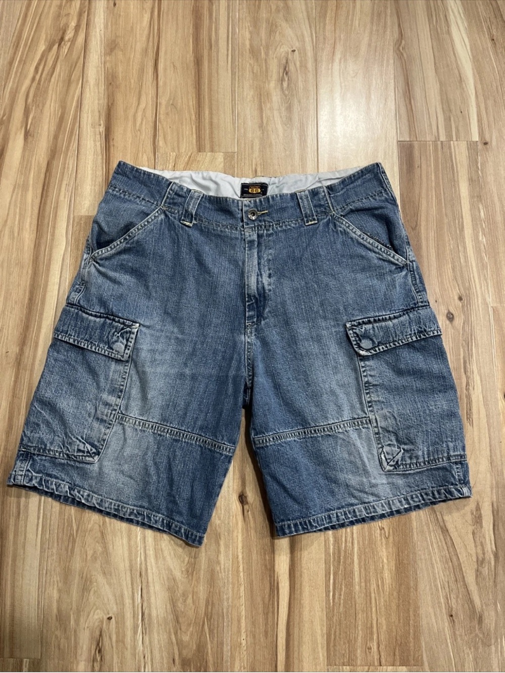 Route 66 Men’s Cargo Denim Shorts - Blue Wash